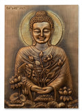 Serene Blessing Buddha with Lotus 3D Relief Mural