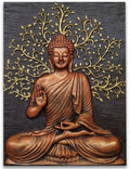 Blessing Buddha under Bodhi Tree 3D Relief Wall Art Panel - Studio Detail