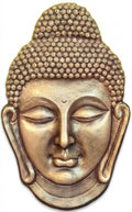 Golden Meditative Buddha Face 3D Relief Wall Sculpture - Studio Detail