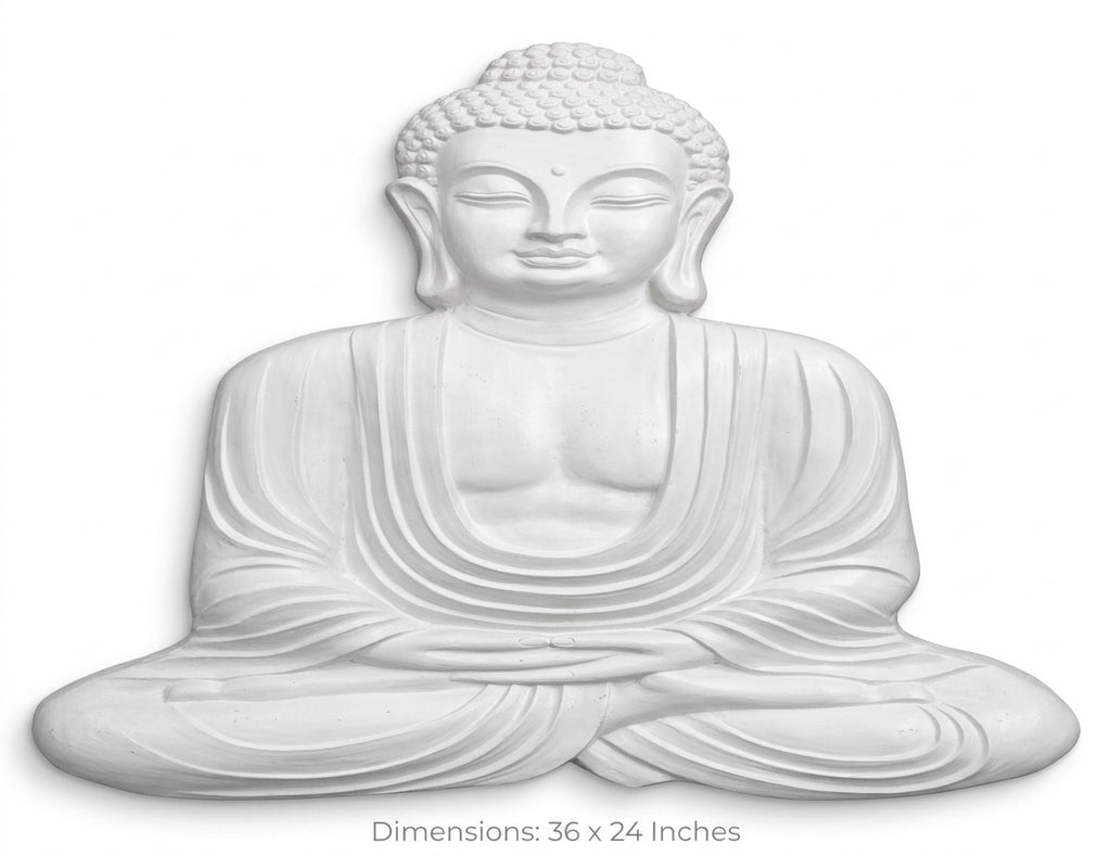 Meditating Buddha 3D Relief Sculpture Wall Art - Studio Detail