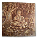 Blessing Buddha under Bodhi Tree 3D Relief Sculpture Panel - Studio Detail