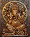 Divine Lord Ganesha 3D Relief Mural Wall Art - Studio Detail