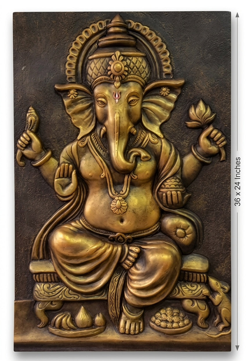 Lord Ganesha Blessing 3D Relief Mural Panel - Studio Detail