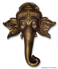 Antique Gold Ganesha Wall Hanging 3D Mask Sculpture - Studio Detail