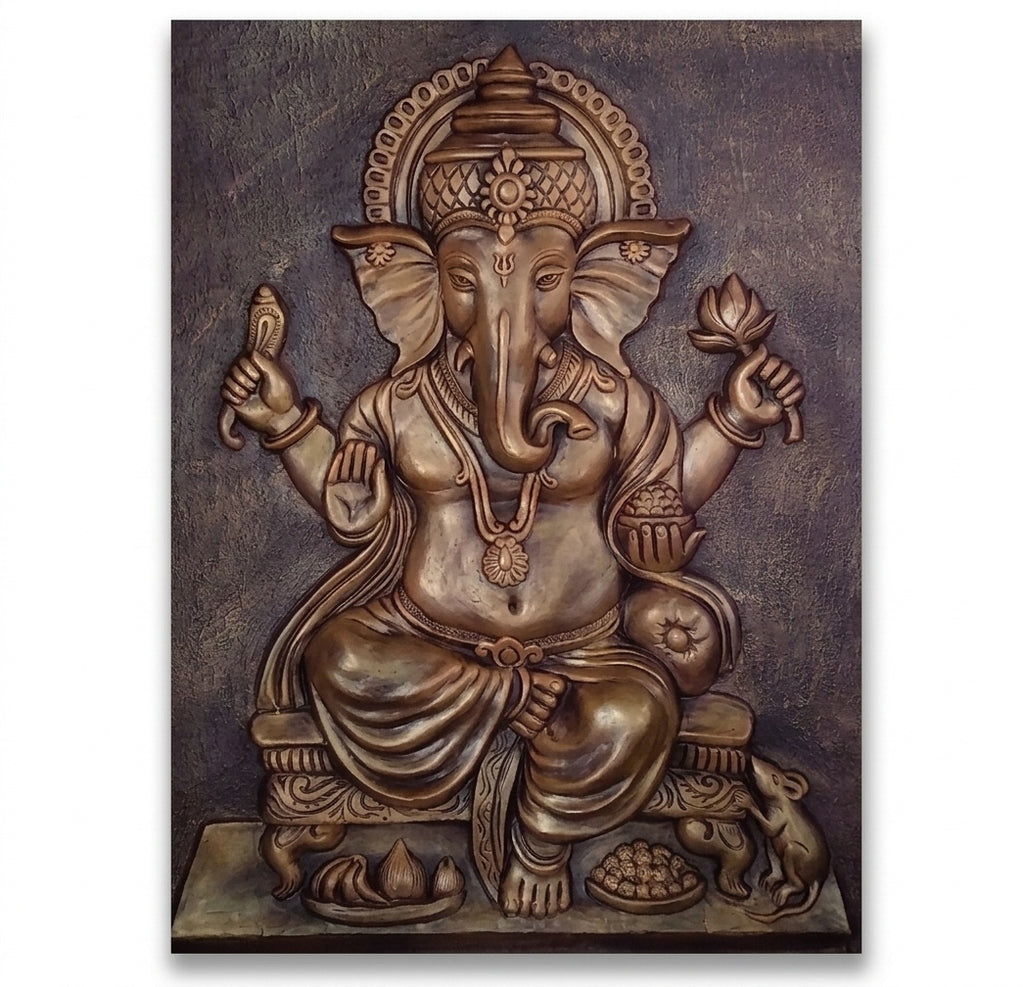 Lord Ganesha Blessing 3D Relief Mural Art - Studio Detail
