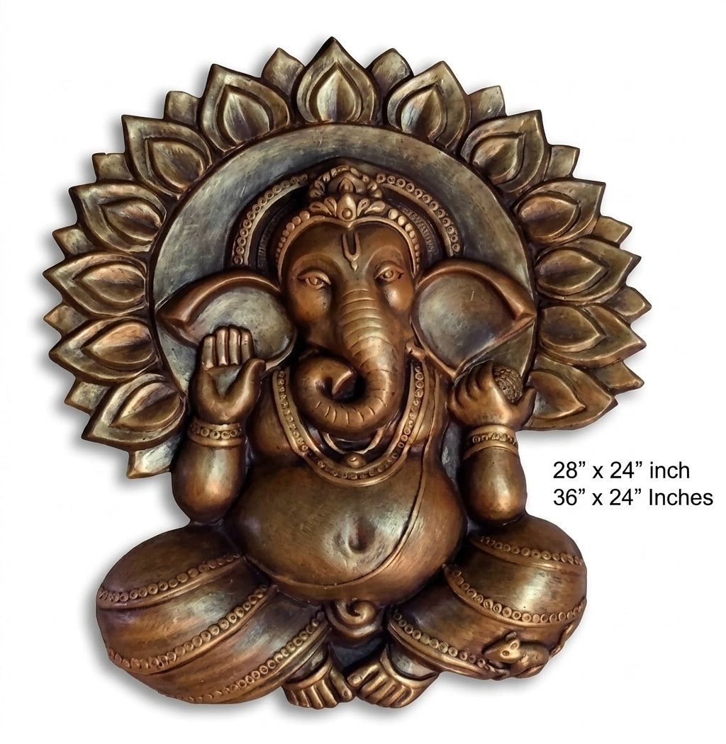 Blessing Ganesha 3D Relief Wall Art Panel - Studio Detail
