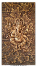 Lord Ganesha Maple Leaf 3D Relief Wall Art Mural - Studio Detail