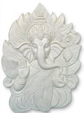 Ganesha Blessing 3D Relief Wall Panel (White Matte) - Studio Detail