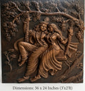 Radha Krishna on Swing (Jhoola) 3D Relief Mural Wall Art - Studio Detail