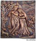 Radha Krishna Playing Flute 3D Relief Mural Panel - Studio Detail
