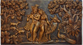 Radha Krishna with Cow and Peacock 3D Relief Wall Art Mural - Studio Detail