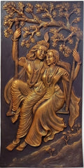 Radha Krishna Jhula 3D Relief Sculpture Wall Art Panel - Studio Detail