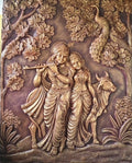 Radha Krishna with Cow 3D Relief Mural Wall Art - Studio Detail