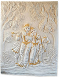 Radha Krishna with Cow 3D Relief Mural Panel - Studio Detail