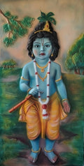 Little Krishna 3D Relief Mural Wall Art - Studio Detail
