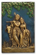 Radha Krishna with Cow 3D Relief Wall Art Panel - Studio Detail