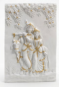 Radha Krishna with Sacred Cow 3D Relief Wall Art Mural - Studio Detail