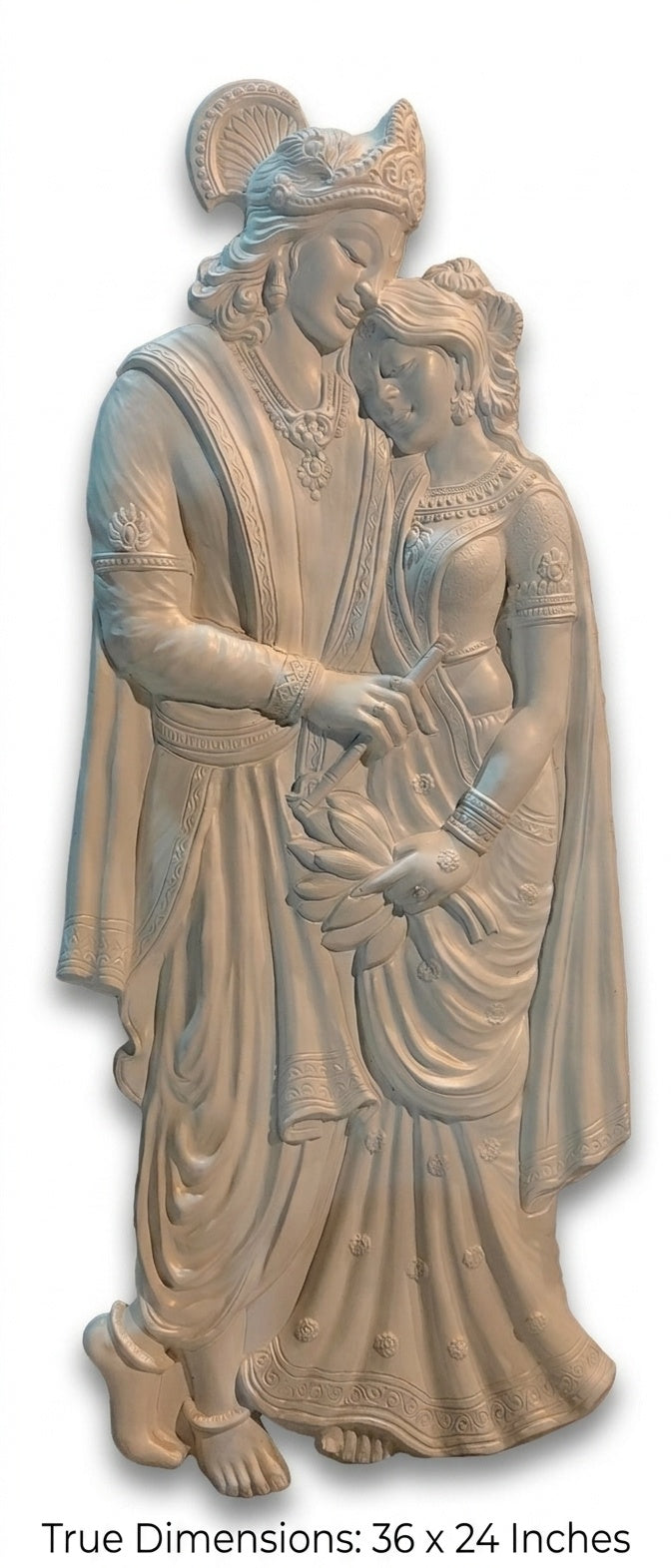 Divine Radha Krishna 3D Relief Sculpture Wall Art Panel - Studio Detail