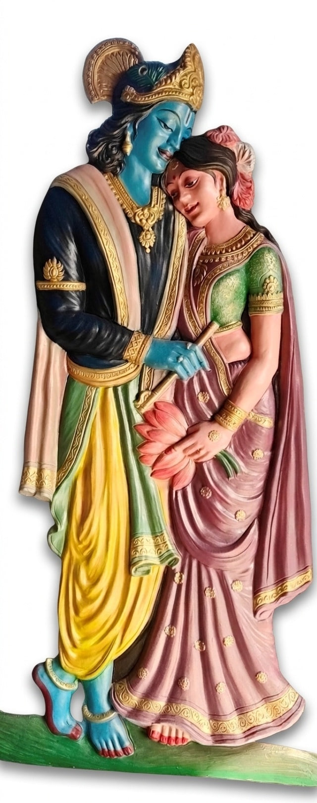 Radha Krishna Divine Love 3D Relief Sculpture Panel - Studio Detail