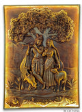 Radha Krishna under Tree LED Backlit 3D Relief Wall Art - Studio Detail