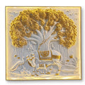Kamadhenu Cow and Calf under Tree of Life 3D Relief Mural Panel - Studio Detail
