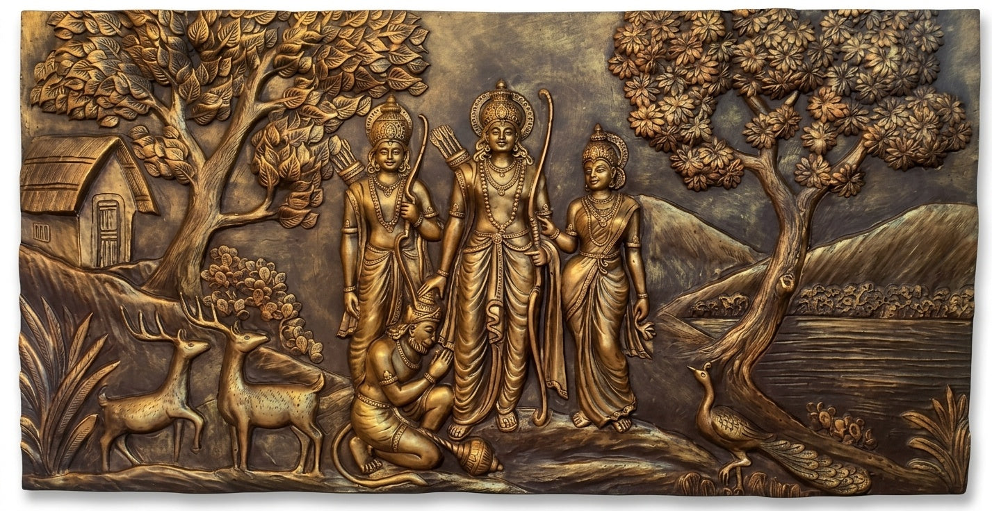 Sri Ram Darbar Vanvas 3D Relief Mural Panel - Studio Detail
