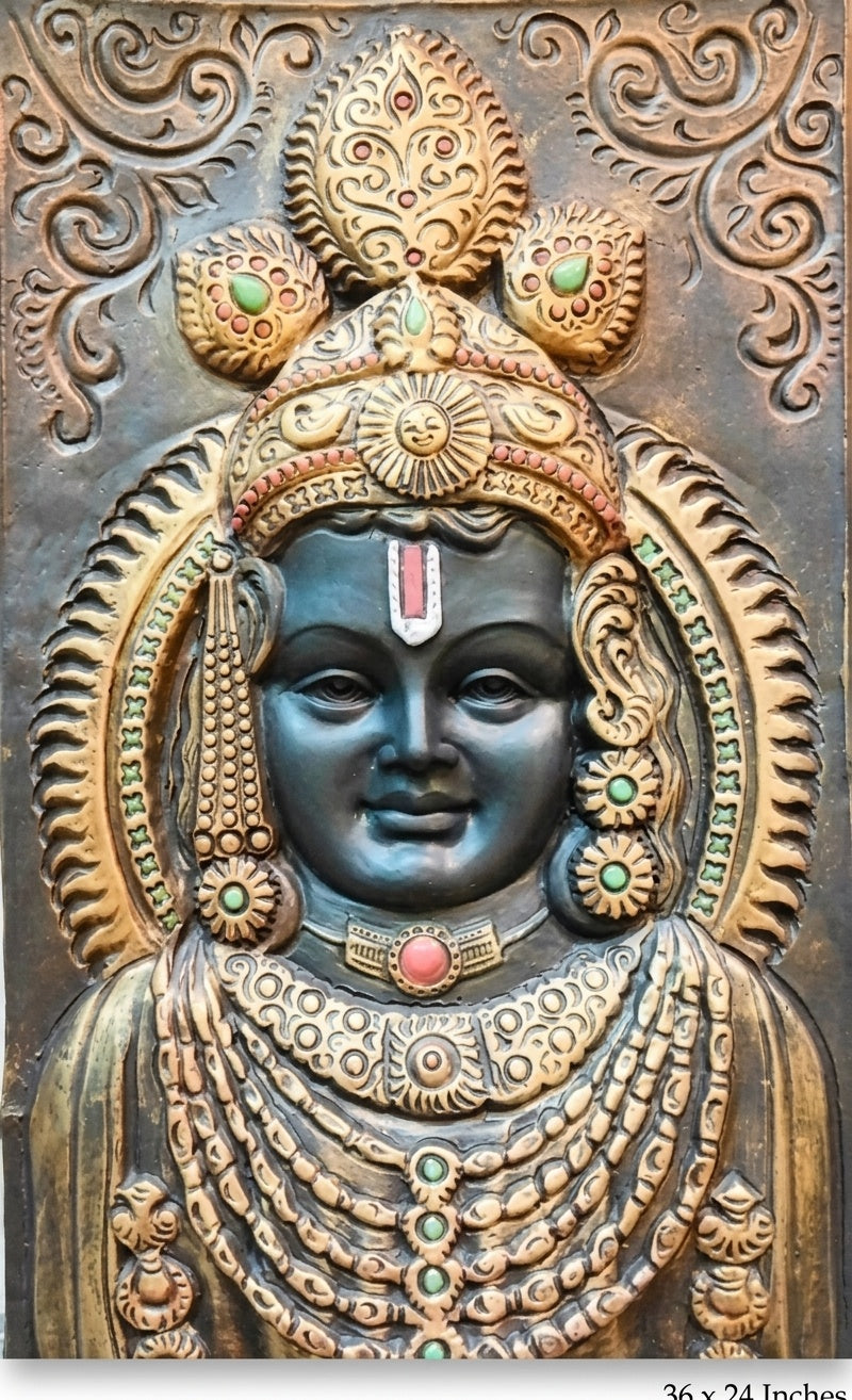 Lord Krishna Balaji 3D Relief Mural Wall Art - Studio Detail
