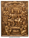 Ram Darbar Antique Gold 3D Relief Sculpture Panel - Studio Detail