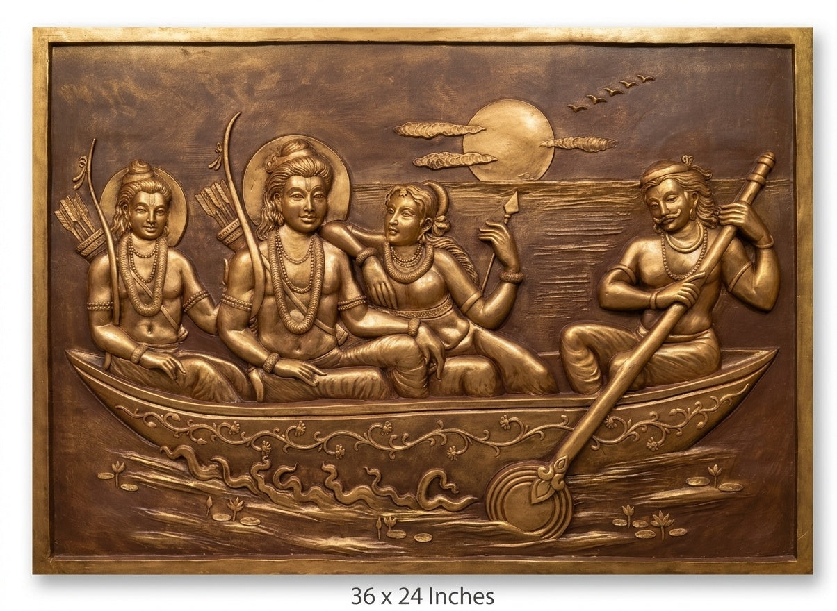 Lord Ram Kevat Milan 3D Relief Sculpture Panel - Studio Detail