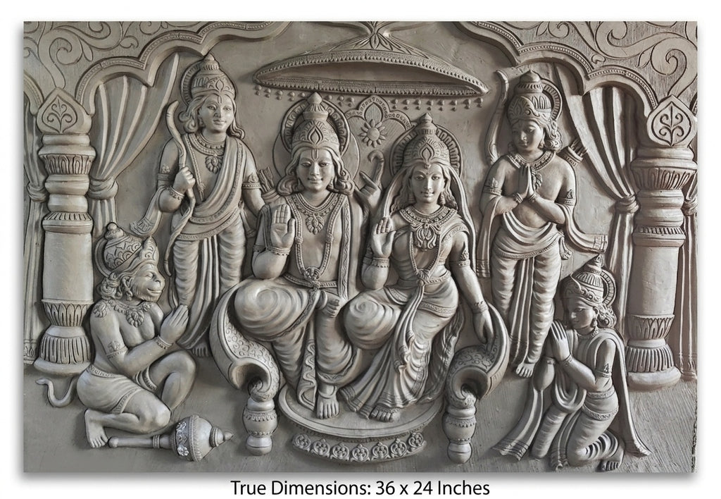 Ram Darbar 3D Relief Sculpture Mural Panel - Studio Detail