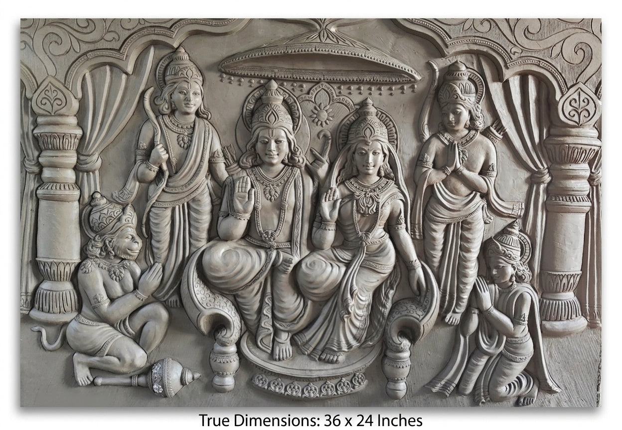 Ram Darbar 3D Relief Sculpture Mural Panel - Studio Detail