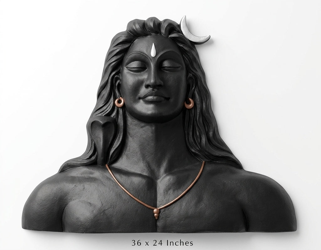 Adiyogi Lord Shiva 3D Relief Sculpture Wall Art - Studio Detail