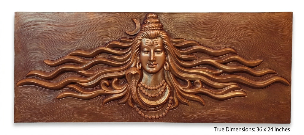 Lord Shiva 3D Relief Mural Wall Art Panel - Studio Detail