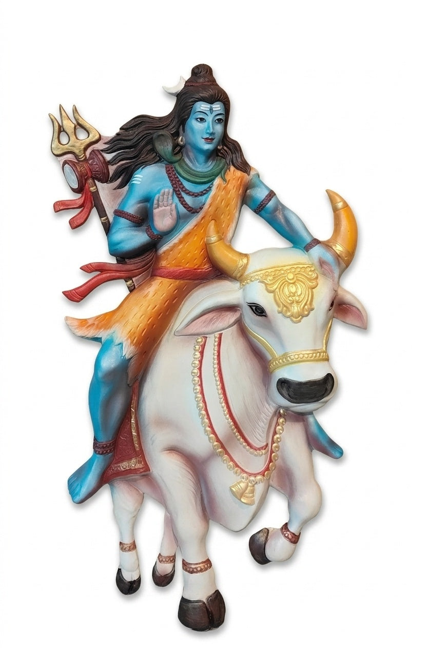 Lord Shiva on Nandi 3D Relief Mural Wall Art - Studio Detail
