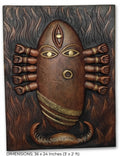 Maa Durga Stylized 3D Relief Wall Art Sculpture Panel - Studio Detail