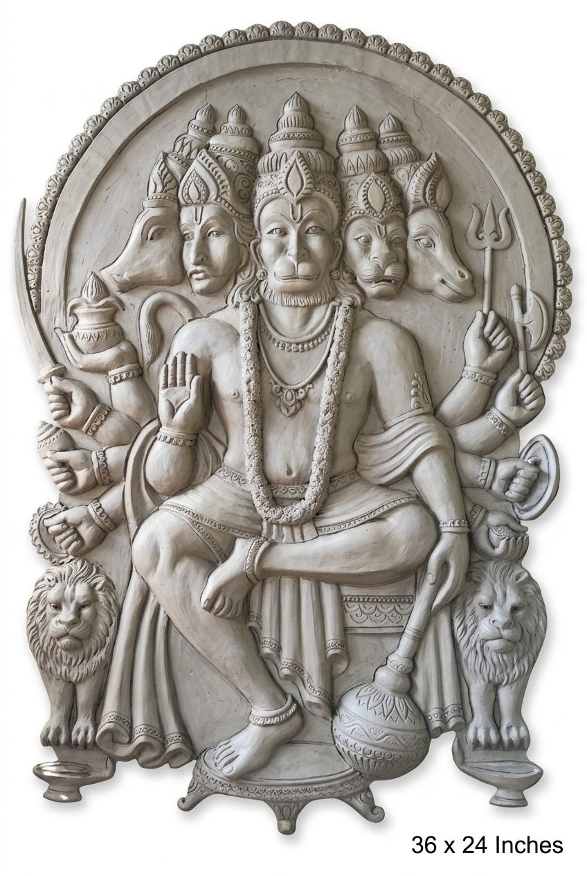 Panchamukhi Hanuman 3D Relief Mural Wall Art - Studio Detail