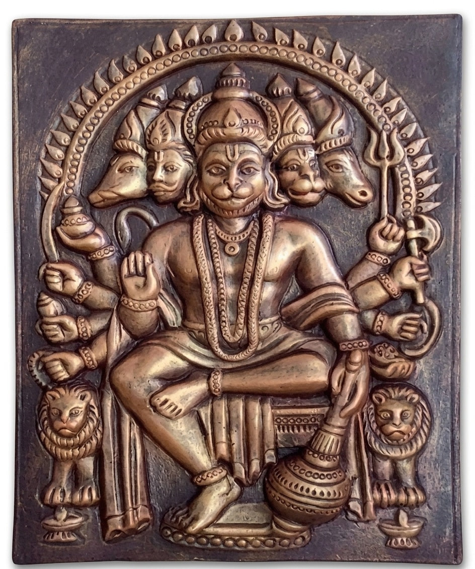 Panchamukhi Hanuman 3D Relief Wall Art Panel - Studio Detail