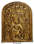 Golden Veera Hanuman 3D Relief Mural Panel - Studio Detail