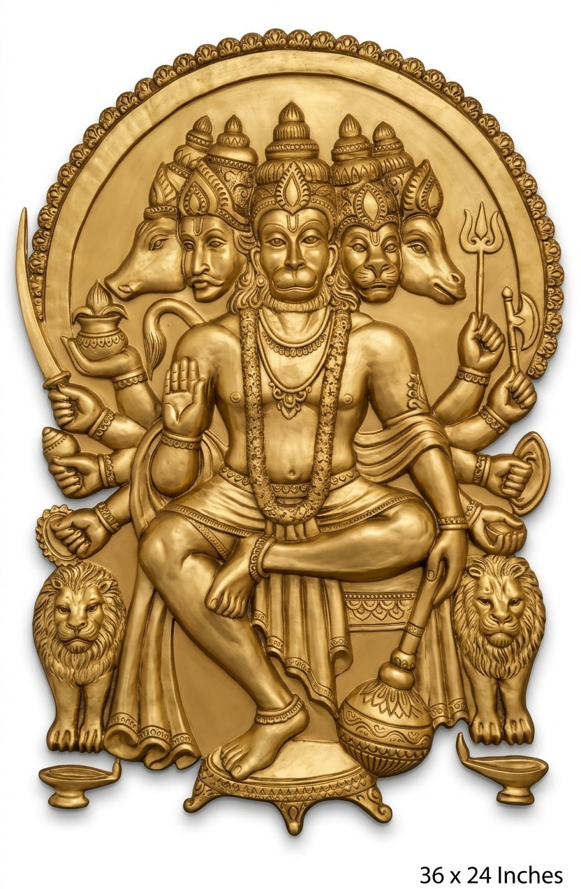 Panchamukhi Hanuman 3D Relief Sculpture Panel - Studio Detail