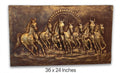 Seven Running Horses Vastu 3D Relief Mural Wall Art - Studio Detail