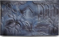 Rustic Forest Cabin 3D Relief Sculpture Panel - Studio Detail