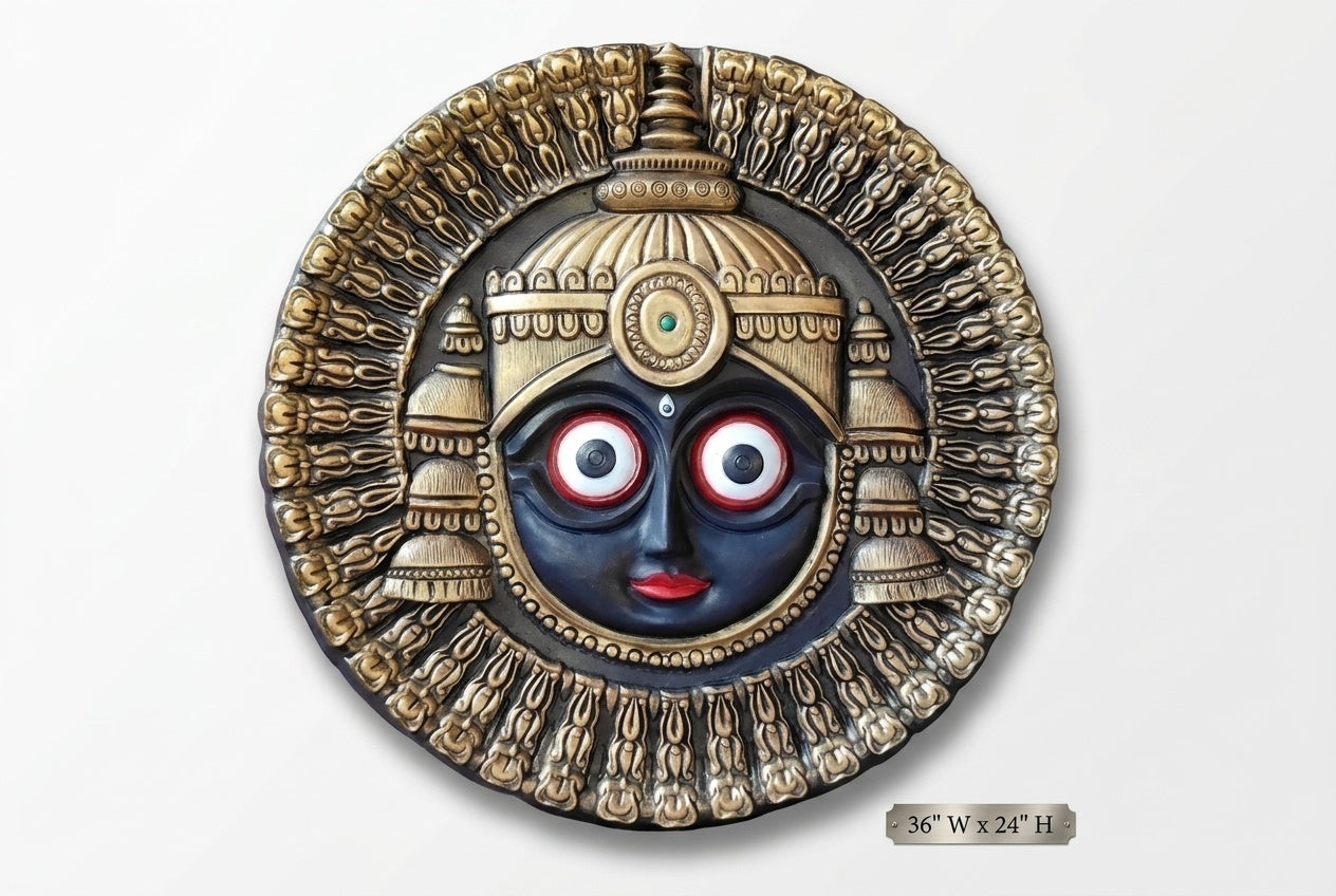 Lord Jagannath Circular 3D Relief Wall Art Mural - Studio Detail