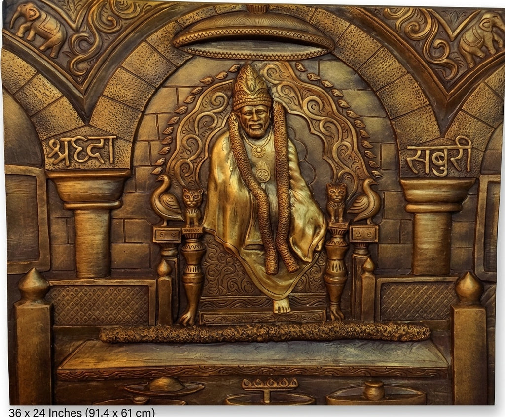 Shirdi Sai Baba Shraddha Saburi 3D Relief Mural Panel - Studio Detail