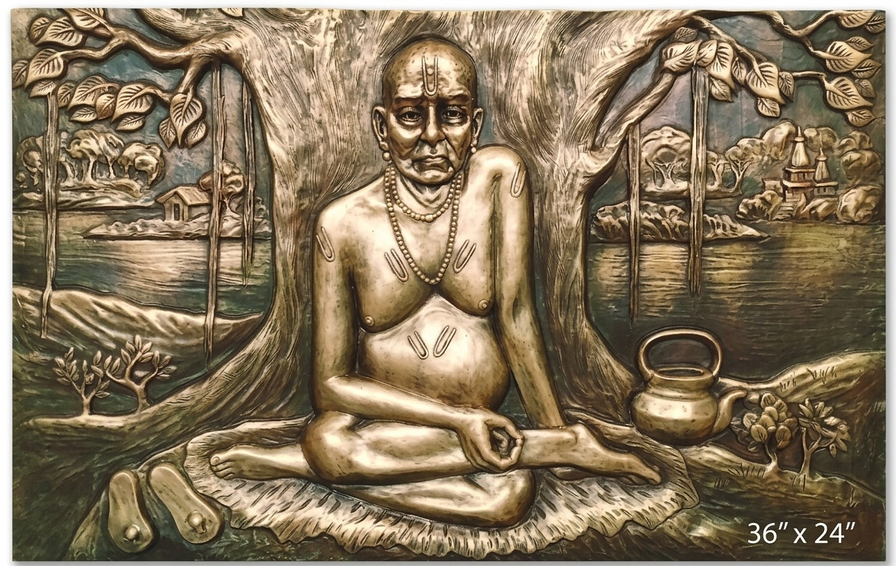Swami Samarth Under Banyan Tree 3D Relief Mural Wall Art - Studio Detail
