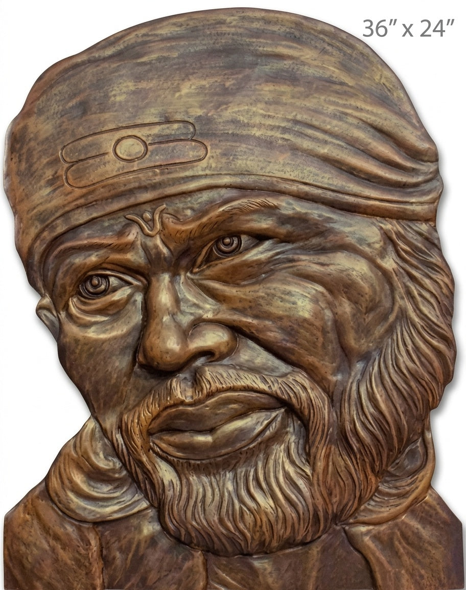 Shirdi Sai Baba 3D Relief Sculpture Panel - Studio Detail