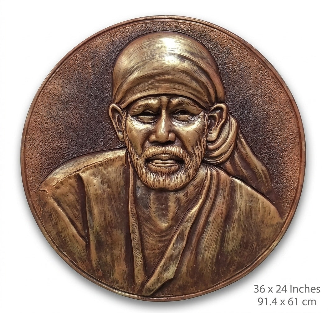 Shirdi Sai Baba Circular 3D Relief Wall Art Mural - Studio Detail
