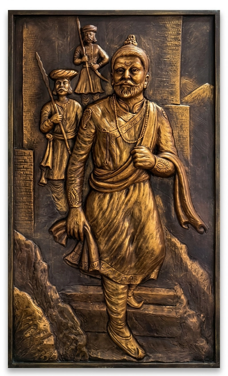 Chhatrapati Shivaji Maharaj 3D Relief Sculpture Panel - Studio Detail
