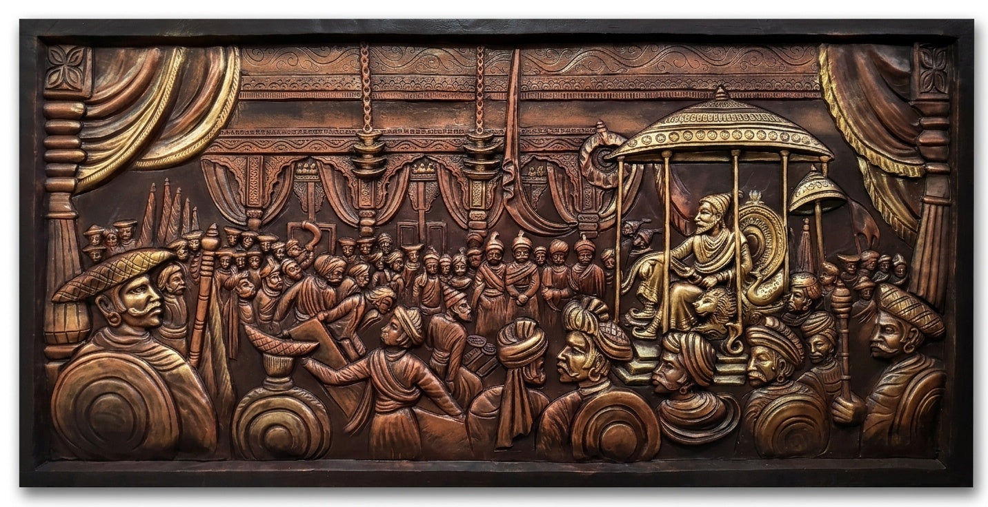 Chhatrapati Shivaji Maharaj Darbar 3D Relief Sculpture Panel - Studio Detail
