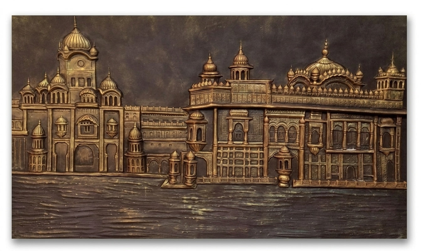Sri Harmandir Sahib (Golden Temple) 3D Relief Mural Wall Art - Studio Detail