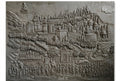 Sacred Temple Pilgrimage with Seated Buddha 3D Relief Sculpture Mural - Studio Detail